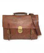 POLO RALPH LAURENポロ・ラルフローレン）の古着「ヘリテージレザー ブリーフケース」｜ブラウン