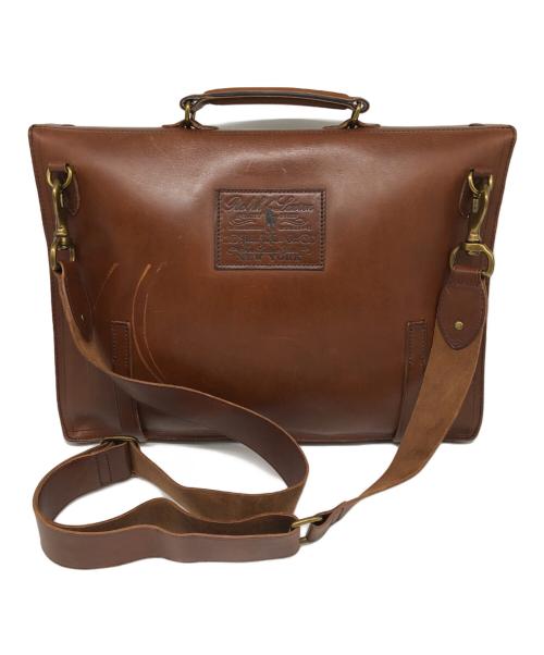 POLO RALPH LAUREN（ポロ・ラルフローレン）POLO RALPH LAUREN (ポロ・ラルフローレン) ヘリテージレザー ブリーフケース ブラウンの古着・服飾アイテム