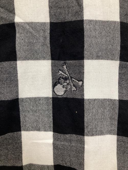 Mastermind JAPAN（マスターマインド ジャパン）Mastermind JAPAN (マスターマインド ジャパン) スカル刺繍 ブロックチェックシャツ ブラック サイズ:Mの古着・服飾アイテム