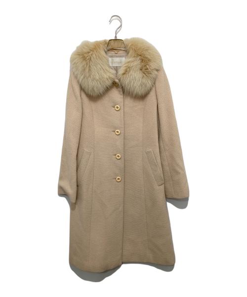 Harrods（ハロッズ）Harrods (ハロッズ) フォックスファー アンゴラウールコート アイボリー サイズ:2の古着・服飾アイテム