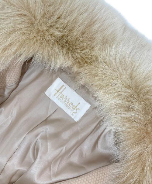 Harrods（ハロッズ）Harrods (ハロッズ) フォックスファー アンゴラウールコート アイボリー サイズ:2の古着・服飾アイテム