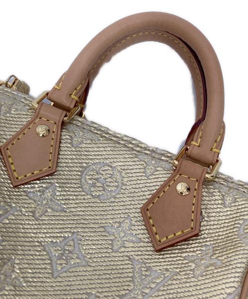 LOUIS VUITTON（ルイ ヴィトン）LOUIS VUITTON (ルイ ヴィトン) Monogram Laminated Jacquard Nano Speedy Bag（ナノ・スピーディ・モノグラム・キャンバスゴールド）　M82242 / 2WAYバッグ ベージュの古着・服飾アイテム