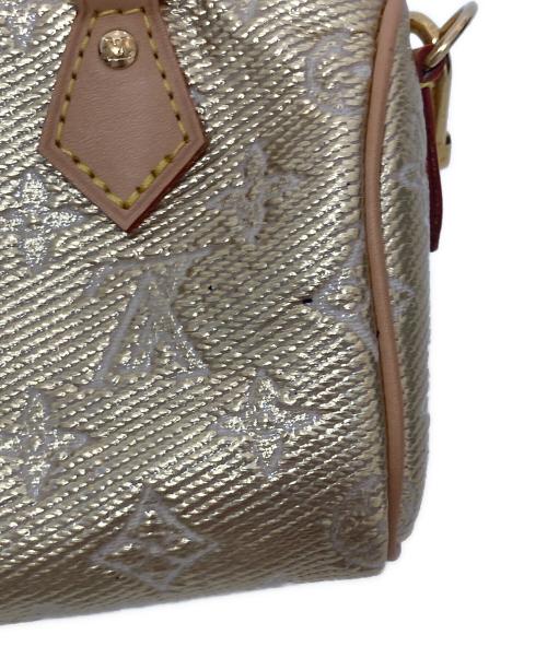 LOUIS VUITTON（ルイ ヴィトン）LOUIS VUITTON (ルイ ヴィトン) Monogram Laminated Jacquard Nano Speedy Bag（ナノ・スピーディ・モノグラム・キャンバスゴールド）　M82242 / 2WAYバッグ ベージュの古着・服飾アイテム