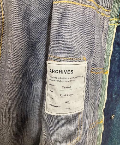 TOLQ（トルク）TOLQ (トルク) Trompe L’oeil Printed Jacket　トロンプルイユ　プリンテッドデニムジャケット　1950 Type-2 T-Back　TA-2004 インディゴ サイズ:42の古着・服飾アイテム