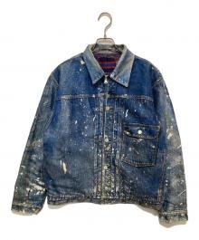 TOLQ（トルク）の古着「Trompe L’oeil Printed Jacket　トロンプルイユ　プリンテッドデニムジャケット　1950 Type-1 T-Back　TA-2001」｜インディゴ