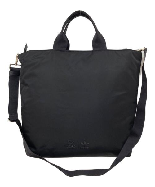 PRADA（プラダ）PRADA (プラダ) adidas (アディダス) Re Nylon 2WAY ショルダーバッグ　トートバッグ　スリーストライプ　2VG076 ブラックの古着・服飾アイテム