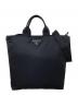 PRADA（プラダ）の古着「Re Nylon 2WAY ショルダーバッグ　トートバッグ　スリーストライプ　2VG076」｜ブラック