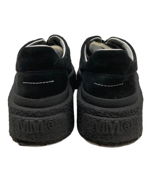 MM6 Maison Margiela（エムエムシックスメゾンマルジェラ）MM6 Maison Margiela (エムエムシックスメゾンマルジェラ) MM6ロゴ スエード厚底スニーカー　Suede  platform sneaker S59WS0204 ブラック サイズ:36の古着・服飾アイテム