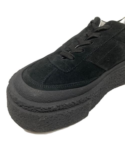 MM6 Maison Margiela（エムエムシックスメゾンマルジェラ）MM6 Maison Margiela (エムエムシックスメゾンマルジェラ) MM6ロゴ スエード厚底スニーカー　Suede  platform sneaker S59WS0204 ブラック サイズ:36の古着・服飾アイテム