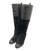 CHANELシャネル）の古着「マトラッセロングブーツ G45200」｜ブラック