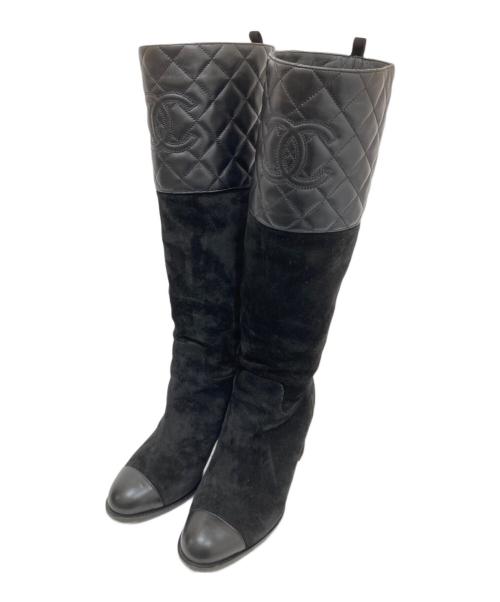 CHANEL（シャネル）CHANEL (シャネル) マトラッセロングブーツ G45200 ブラック サイズ:38Cの古着・服飾アイテム