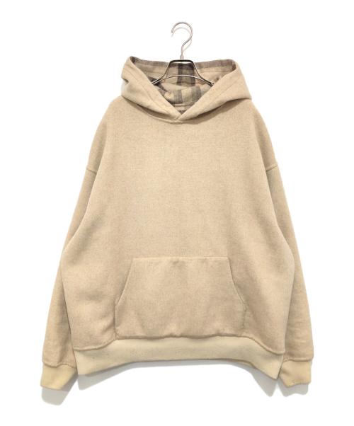 KITH（キス）KITH (キス) Check pattern reversible wool foodie チェック柄リバーシブルウールパーカー  ベージュ サイズ:XLの古着・服飾アイテム