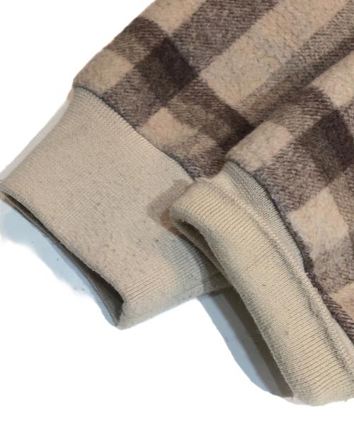 KITH（キス）KITH (キス) Check pattern reversible wool foodie チェック柄リバーシブルウールパーカー  ベージュ サイズ:XLの古着・服飾アイテム