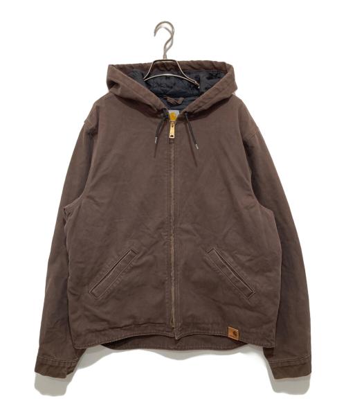 CarHartt（カーハート）CarHartt (カーハート) Quilt-Lined Hooded Canvas Duck（キルテッドライナーキャンバスダックジャケット）/ ダック アクティブジャケット　100733 ブラウン サイズ:Lの古着・服飾アイテム
