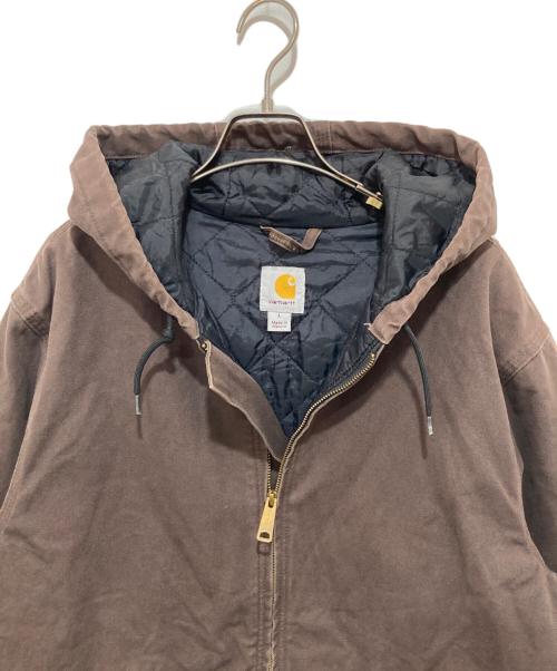 CarHartt（カーハート）CarHartt (カーハート) Quilt-Lined Hooded Canvas Duck（キルテッドライナーキャンバスダックジャケット）/ ダック アクティブジャケット　100733 ブラウン サイズ:Lの古着・服飾アイテム