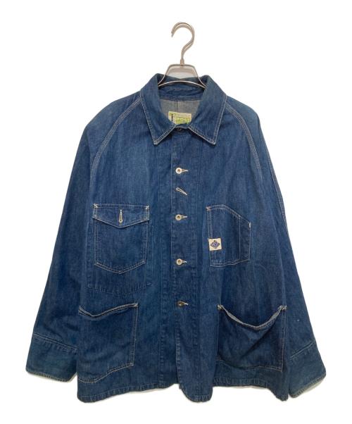 POST OVERALLS（ポストオーバーオールズ）POST OVERALLS (ポストオーバーオールズ) デニムカバーオール　DENIM COVERALLS デニムジャケット　チンストラップ　USA製 インディゴ サイズ:Lの古着・服飾アイテム