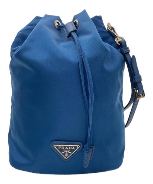 PRADA（プラダ）PRADA (プラダ) トライアングルロゴ 巾着ポーチ　1NE369 / ポーチ スカイブルーの古着・服飾アイテム