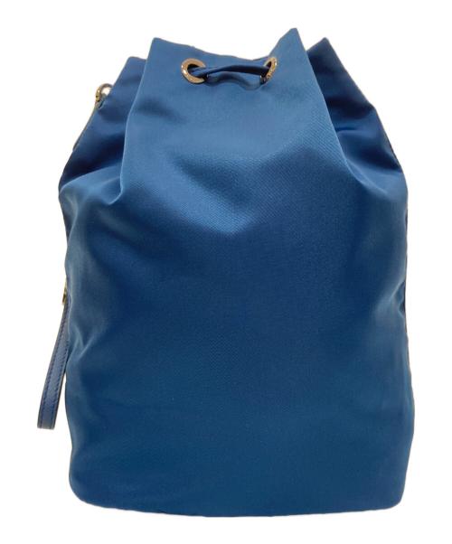 PRADA（プラダ）PRADA (プラダ) トライアングルロゴ 巾着ポーチ　1NE369 / ポーチ スカイブルーの古着・服飾アイテム