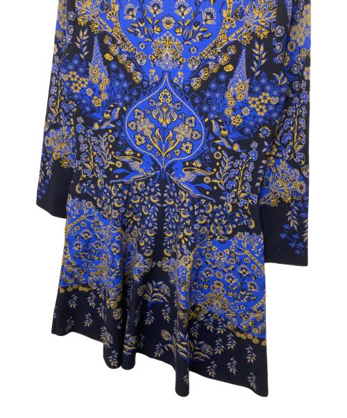 ETRO（エトロ）ETRO (エトロ) フラワージャガードニットドレス　FLOWER  JACQUARD KNIT DRESS 総柄　222-13747-9151 ブルー サイズ:44の古着・服飾アイテム