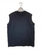 COMOLIコモリ）の古着「コットンジャージ ノースリーブ　B01-05011」｜ブラック