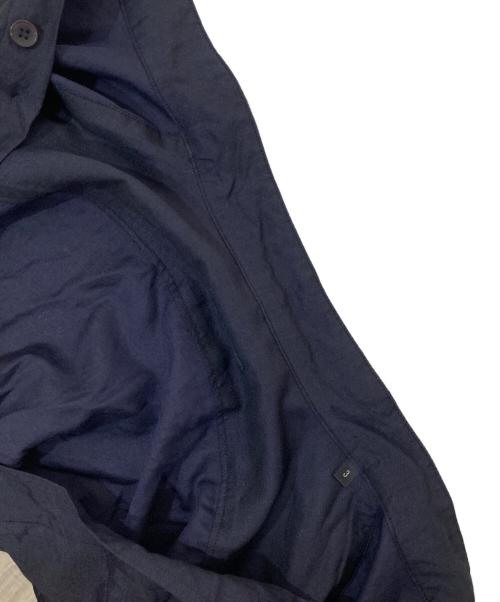 COMOLI（コモリ）COMOLI (コモリ) 23SS WOOL SILK PULLOVER SHIRT（ウールシルクプルオーバーシャツ）/ バンドカラープルオーバーシャツ　X01-02016 ネイビー サイズ:3の古着・服飾アイテム