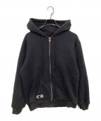 CHROME HEARTSクロムハーツ）の古着「ブランドロゴプリントジップパーカー　タガージッパー　袖プリント　LOGO ZIP FOODIE」｜ブラック
