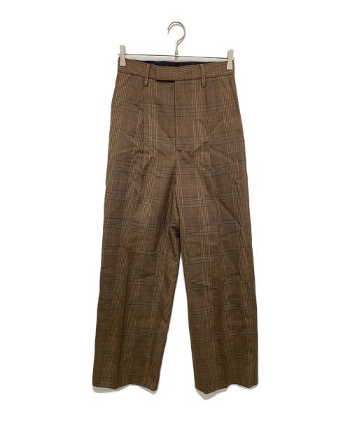 AURALEE（オーラリー）AURALEE (オーラリー) BLUEFACED WOOL CHECK SLACKS チェックスラックスパンツ　24AW　A24AP04CB ブラウン サイズ:1の古着・服飾アイテム