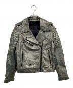 BELSTAFFベルスタッフ）の古着「レザージャケット　ダブルライダースジャケット　LEATHER RAISERS JACKET イタリア製」｜シルバー