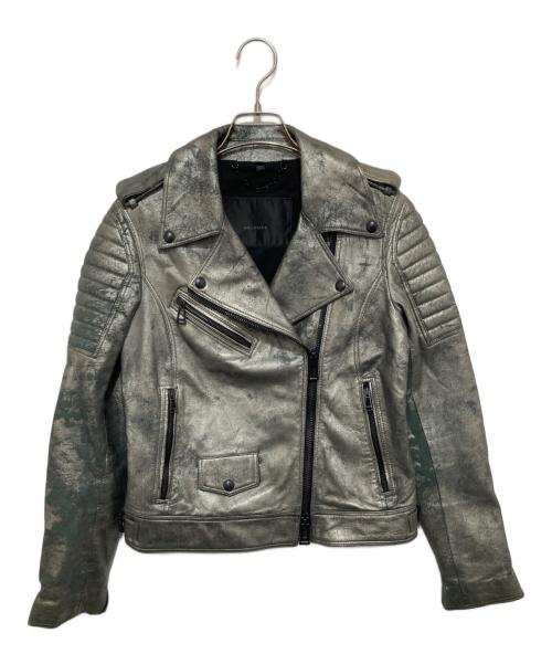 BELSTAFF（ベルスタッフ）BELSTAFF (ベルスタッフ) レザージャケット　ダブルライダースジャケット　LEATHER RAISERS JACKET イタリア製 シルバー サイズ:42の古着・服飾アイテム