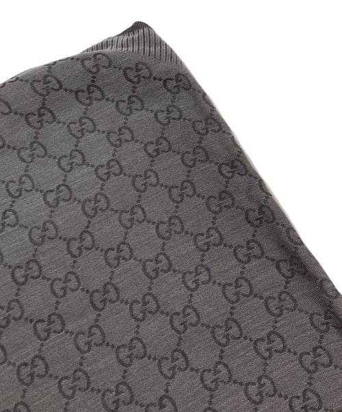 GUCCI（グッチ）GUCCI (グッチ) GG柄 ウール×シルク ストール 281942 グレーの古着・服飾アイテム