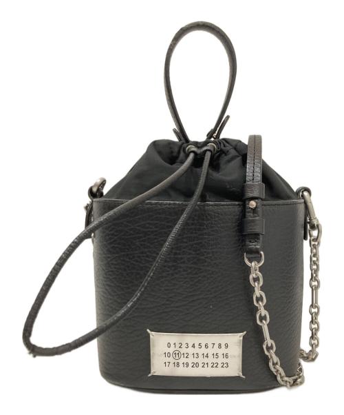 Maison Margiela（メゾンマルジェラ）Maison Margiela (メゾンマルジェラ) チェーンショルダーレザーバケットバッグ　Chain shoulder leather bag　S61WG0035 P0396 ブラックの古着・服飾アイテム