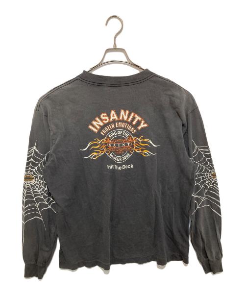 SAINT MICHAEL（セントマイケル）SAINT MICHAEL (セントマイケル) INSANITY ML LS TEE　インサニティMLSLティー　ロゴプリント　25SS　SM-HR8-0000-C41 ブラック サイズ:Mの古着・服飾アイテム
