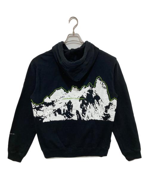 MONCLER（モンクレール）MONCLER (モンクレール) FRAGMENT (フラッグメント) Sweat pullover foodie バックプリントスウェットプルオーバーパーカー　ENIUS7　I209U8G00007 M2372 ブラック サイズ:Mの古着・服飾アイテム