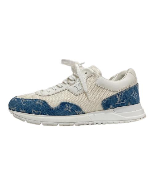 LOUIS VUITTON（ルイ ヴィトン）LOUIS VUITTON (ルイ ヴィトン) RUN・AWAY LINE SNEAKER（デニム モノグラム ランアウェイ・ライン スニーカー）　LD 0221 / ローカットスニーカー ホワイト×インディゴ サイズ:5 1/2の古着・服飾アイテム