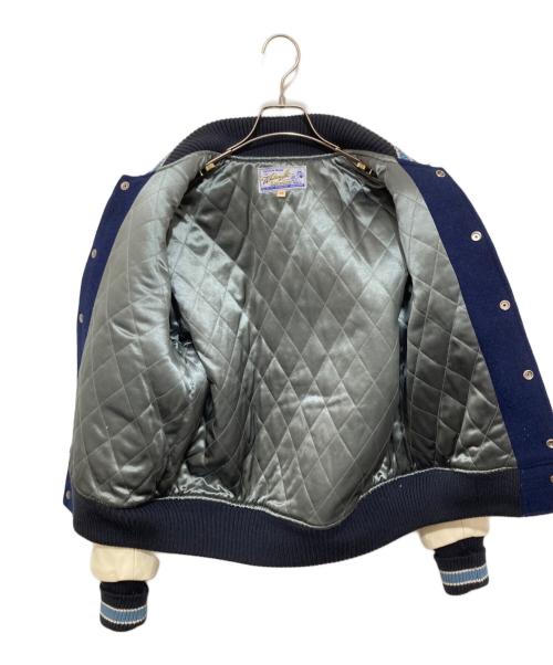 whitesville（ホワイツビル）whitesville (ホワイツビル) フルデコスタジャン　バーシティジャケット　ワッペン　レザー　WV12310 ネイビー サイズ:38の古着・服飾アイテム