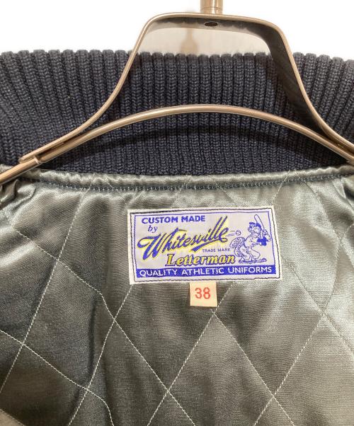 whitesville（ホワイツビル）whitesville (ホワイツビル) フルデコスタジャン　バーシティジャケット　ワッペン　レザー　WV12310 ネイビー サイズ:38の古着・服飾アイテム