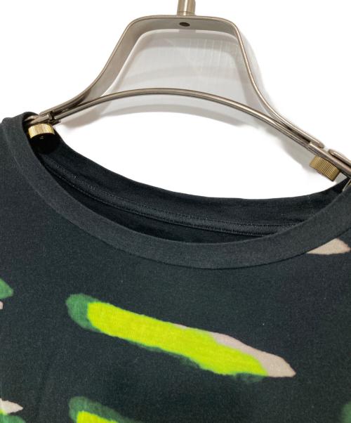 DRIES VAN NOTEN（ドリスヴァンノッテン）DRIES VAN NOTEN (ドリスヴァンノッテン) LEN LYE (レン・ライ) Len Lye コットン プリント クルーネック カットソー ブラック サイズ:Sの古着・服飾アイテム