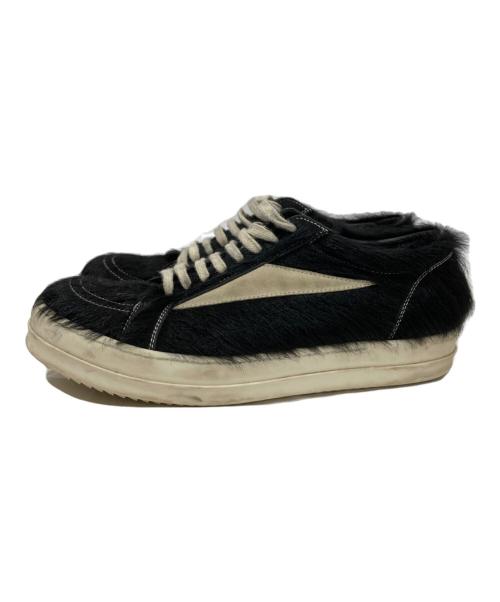 RICK OWENS（リックオウエンス）RICK OWENS (リックオウエンス) LHLLVS VINTAGE SNEAKS（ヘアカーフレザーヴィンテージスニーカー） 24SS ブラック サイズ:42の古着・服飾アイテム