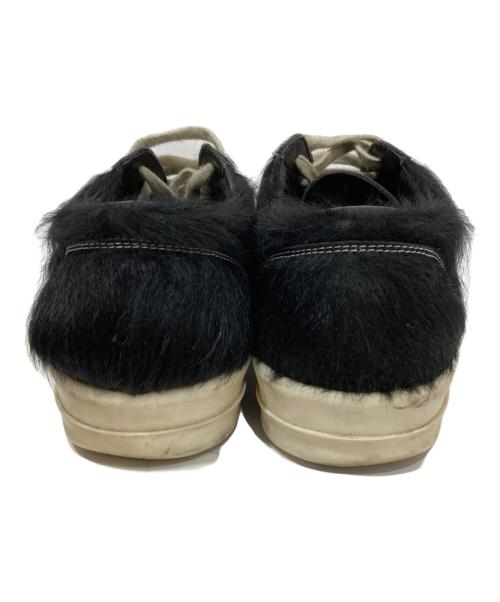 RICK OWENS（リックオウエンス）RICK OWENS (リックオウエンス) LHLLVS VINTAGE SNEAKS（ヘアカーフレザーヴィンテージスニーカー） 24SS ブラック サイズ:42の古着・服飾アイテム