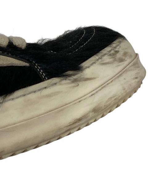 RICK OWENS（リックオウエンス）RICK OWENS (リックオウエンス) LHLLVS VINTAGE SNEAKS（ヘアカーフレザーヴィンテージスニーカー） 24SS ブラック サイズ:42の古着・服飾アイテム