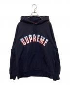SUPREMEシュプリーム）の古着「Icy Arc Hooded Sweatshirt　アイシーアークフーデッドスウェットシャツ　ロゴパーカー　FOODIE」｜ネイビー