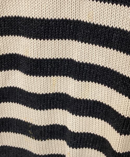 RRL（ダブルアールエル）RRL (ダブルアールエル) ボーダーインディゴ クルーネックコットンニット　782638093001 ブラック サイズ:Lの古着・服飾アイテム