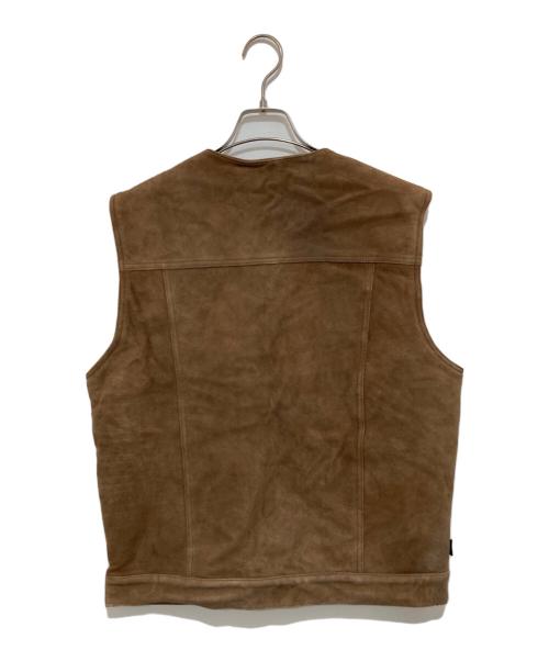 NEIGHBORHOOD（ネイバーフッド）NEIGHBORHOOD (ネイバーフッド) STOCKMAN-L/GL-VEST　ストックマン-L/GL-ベスト　レザーベスト　スエード　172SZNH-JKM04 ブラウン サイズ:Lの古着・服飾アイテム