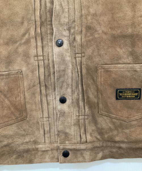 NEIGHBORHOOD（ネイバーフッド）NEIGHBORHOOD (ネイバーフッド) STOCKMAN-L/GL-VEST　ストックマン-L/GL-ベスト　レザーベスト　スエード　172SZNH-JKM04 ブラウン サイズ:Lの古着・服飾アイテム