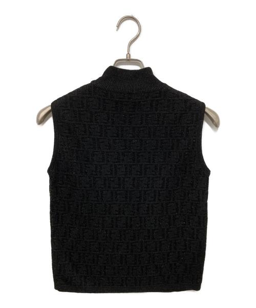 FENDI（フェンディ）FENDI (フェンディ) ズッカ柄ノースリーブニット ブラック サイズ:38の古着・服飾アイテム