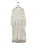 CYCLASシクラス）の古着「SILK COTTON KNIT TIERED COMBINATION ONE-PIECE (シルクコットンニットティアードコンビワンピース)　R04-56002」｜アイボリー