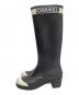 CHANEL (シャネル) Rubber long boots　ラバーロゴレインブーツ　G34076 ブラック サイズ:37：45000円