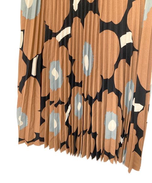 marimekko（マリメッコ）marimekko (マリメッコ) 総柄プリーツスカート / ロングスカート　093482-891 ブラウン サイズ:XSの古着・服飾アイテム