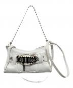 DSQUARED2ディースクエアード）の古着「Gothic レザーショルダーバッグ」｜ホワイト