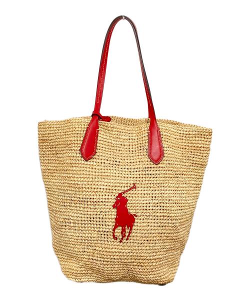 POLO RALPH LAUREN（ポロ・ラルフローレン）POLO RALPH LAUREN (ポロ・ラルフローレン) メッシュトートバッグ ベージュの古着・服飾アイテム